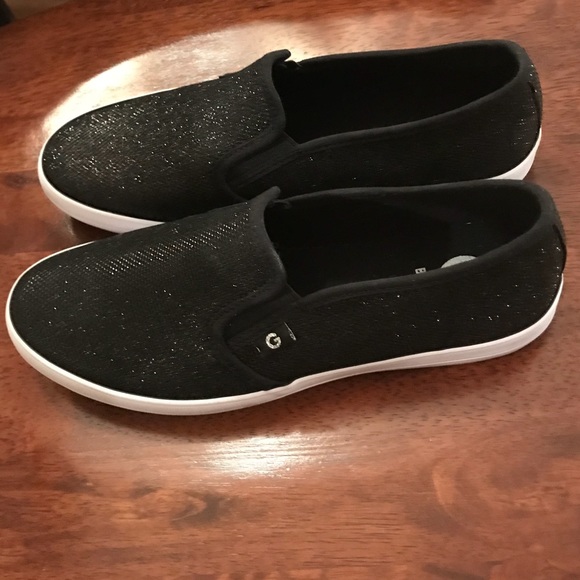 G by Guess Shoes - NEW G BY GUESS Black Sparkle summer slip on Sz 8.5